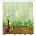 thumbnail image 3 of Ambesonne Floral Shower Curtain, Flourishes in a Vase Grass, 69"Wx84"L, Pale Green and Caramel, 3 of 3