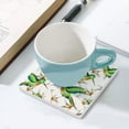 thumbnail image 5 of GZHJMY Square Drink Coasters, 2 Pcs Tropical Hummingbirds and White Flowers Absorbent Ceramic Coffee Coasters for Drinks with Cork Base Housewarming Gift for Home Decor, 5 of 6