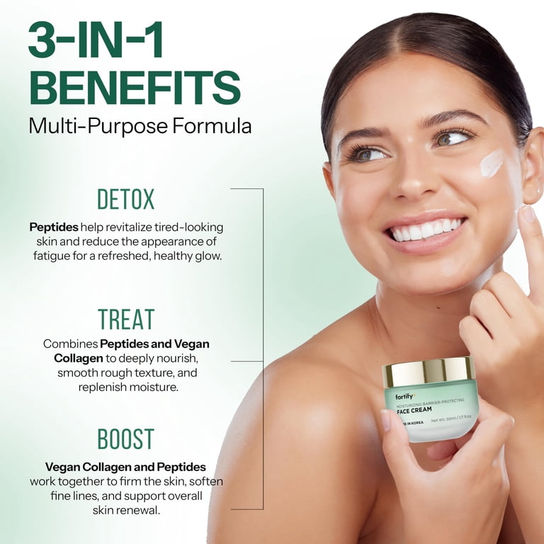 Fortify Skincare Face Cream with Peptides & Collagen – 3-in-1