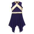 thumbnail image 3 of TiaoBug Robe de Danse Métallique pour Filles Enfants, Tunique d'Église, Robe de Culte, Tenue de Danse Violette 12, 3 of 6