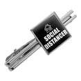 thumbnail image 1 of Boarded Up Home Social Distancer Square Tie Bar Clip Clasp Tack- Silver or Gold, 1 of 5