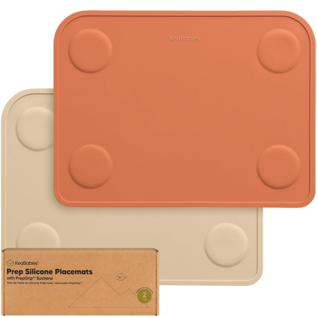 KeaBabies Juego de 2 Manteles Individuales de Silicona Antideslizantes 30x23 cm