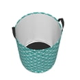 thumbnail image 3 of Balery Aquamarine Glitter1 Round Laundry Basket with Handles Waterproof Freestanding Laundry Hamper for Clothes Toys in the Dorm and Family-Small, 3 of 8