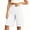 *1-White, variant on VBVC Women's Cotton Linen High Waist Bermuda Shorts , Wide Leg Knee Length Shorts For Women,Ladies' Button Front Summer Shorts with Pockets,Army Green,S-3XL