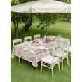 thumbnail image 5 of 60x102 Inch Outdoor Tablecloth with Umbrella Hole Zipper Rectangle Khaki Fruit Rectangular Tablecloths Outside Waterproof Country Retro Floral Botanical Plant Patio Table Cloth Cover for Picnic Party, 5 of 8