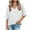 White, variant on Jalioing V Neck T Shirt Women's Short Sleeve Dropped Shoulder Fashion Tops Casual Loose Summer Trendy Tees