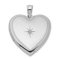 thumbnail image 1 of Sterling Silver Rhodium-plated & Dia. 24mm D/C Heart Locket QLS400 (30mm x 24mm), 1 of 3