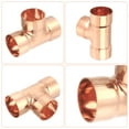 thumbnail image 3 of 1 Pcs 1.13 inch Tee Copper Fitting Tee Shaped Fittings Connector with Sweat Solder, 50.5x72.5mm, 3 of 6