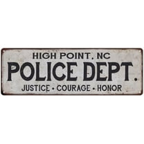 HIGH POINT, NC POLICE DEPT. Home Decor Metal Sign Gift 6x18 206180012250