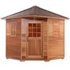 ALEKO Canadian Red Cedar Wet Dry Outdoor 8 People Sauna Asphalt Roof UL Heater