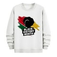 thumbnail image 4 of QUNYINEY Long Sleeve Mens Sweatshirts Crew Neck Black History Month Casual White Tops Loose Pullover Drop Shoulder Sweatshirts, 4 of 6