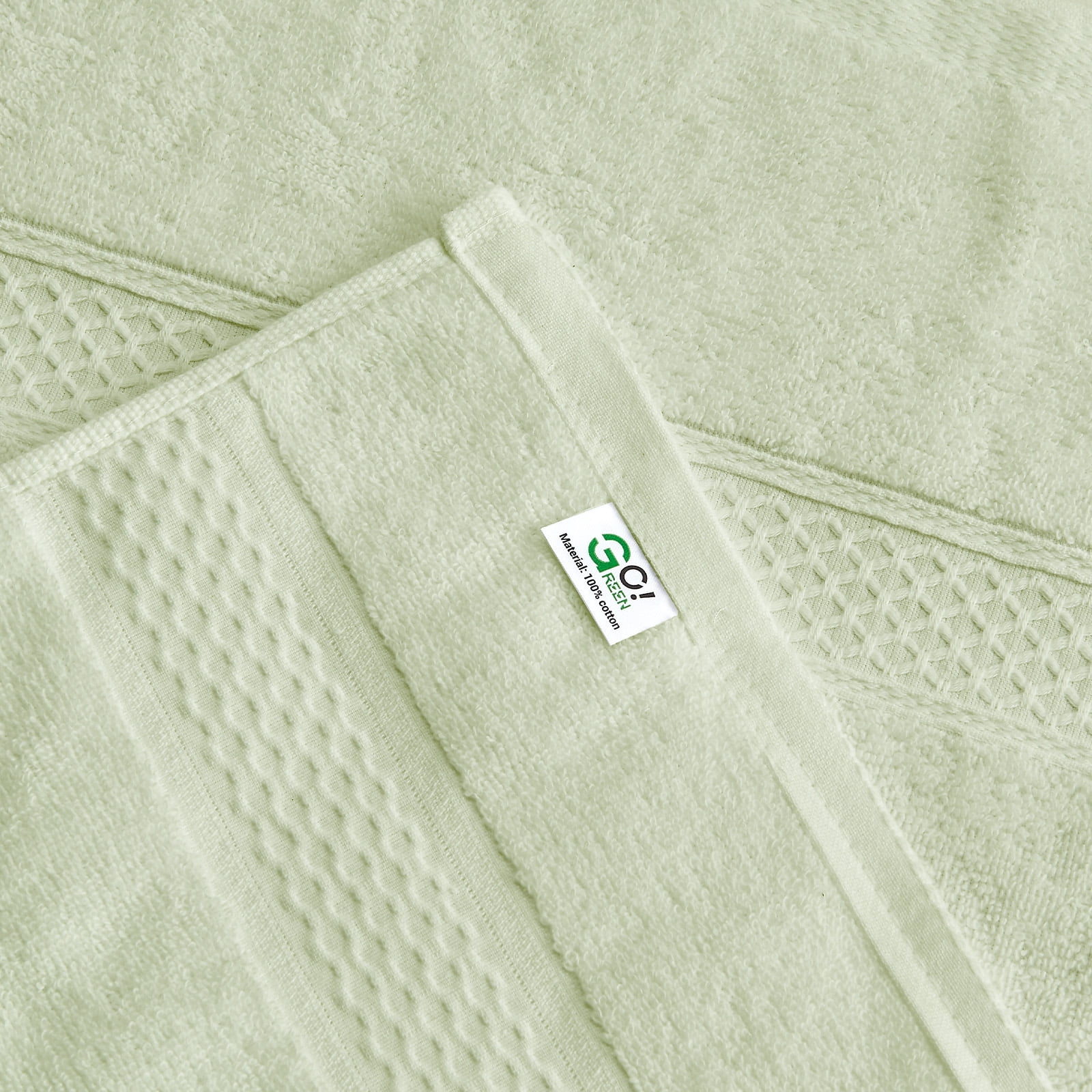 Gogreen 100% Cotton Bath Towel Sets of 8 Pieces, 4 Bath Towels 2 Hand Towels 2 Washcloths, Highly Absorbent Towels for Bathroom, Gym, Hotel (Sage Green)