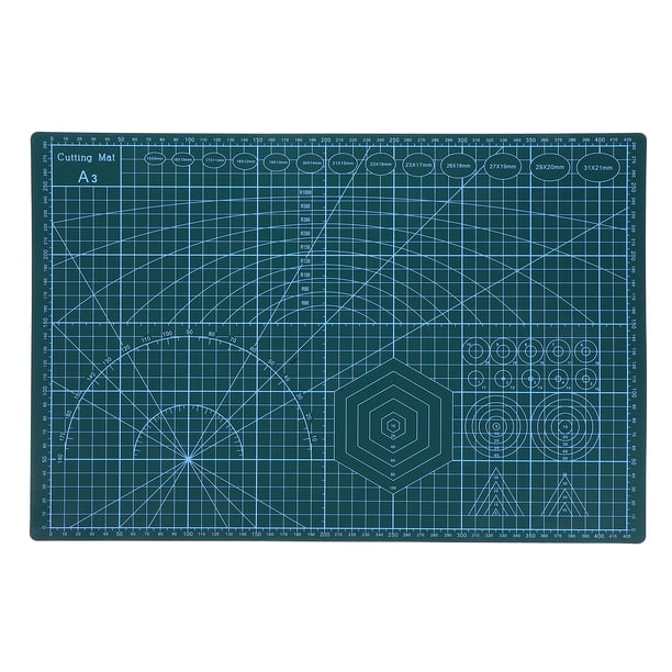 Tapete de corte de doble cara de 45 x 30 cm, construcción de PVC, tapete de corte duradero y autorreparador.