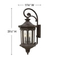 thumbnail image 4 of 4 Light Large Outdoor Wall Lantern in Traditional Style 11.75 inches Wide By 31.5 inches High-Oil Rubbed Bronze Finish-Incandescent Lamping Type, 4 of 6