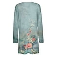 thumbnail image 4 of DDAPJ pyju Lightweight Cardigans for Women 2023,Open Front Long Sleeve Shawl Collar Cardigan Floral Print Casual Kimono Tops Fall Winter Thin Coats with Pockets, 4 of 5