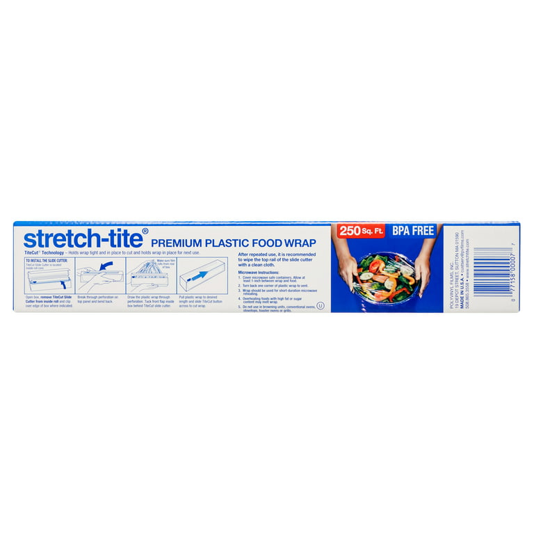 Stretch-Tite Premium 12 Food Wrap with Slide Cutter 250 Square