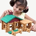 thumbnail image 3 of Juego de troncos de madera Wondertoys para cabañas de construcción, 90 piezas, 3 of 7