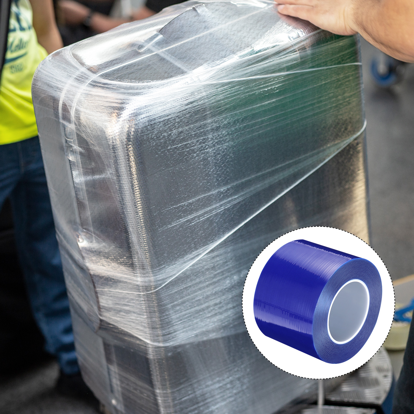 Unique Bargains PE Protective Film for Aluminum Doors and Surfaces Protection Blue 3.94" x 656Ft