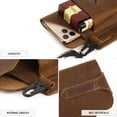 thumbnail image 6 of AnuirheiH Men Leather Waist Bag Vintage Cell Phone Holster Pouch,Outdoor Sports Men's Bag Waist Bag Mobile Phone Pocket, 6 of 9