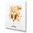 thumbnail image 2 of Designart "Champagne Splash in Gold" Food & Beverage Canvas Wall Art - Traditional Gold Champagne Entryway Wall Art, 2 of 6