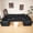 Black + Polyester + 6 Seat, variant on 135.5" Beige Corduroy Modular Sectional Sofa: 6-Seater U-Shaped Couch with Reversible Chaise Lounge, Freely Configurable for Small Apartments/Living Rooms (Easy to Assemble)