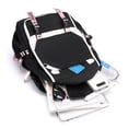 thumbnail image 6 of 1 Pack 11.41×18.11×6.3in Black Sky Blue Splicing Laptop Backpack, Waterproof Wear Resistant Nylon Daypack, Spacious Multi Pocket Bag for Notebook, Commute & Holiday Travel, 6 of 8