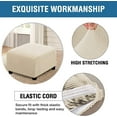 thumbnail image 4 of Vireellx Jacquard Ottoman Cover , Stretch Slipcovers Footstool Covers with Elastic Bottom, Fabric Ottoman Slipcover Washable, 4 of 5