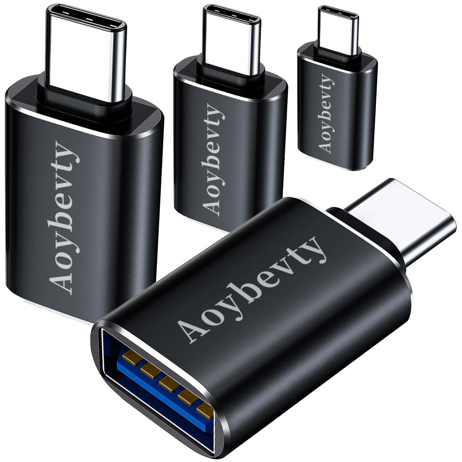 USB C to USB 3.0 Adapter (4 Pack ), USB C Male to USB Female OTG Adapter USB TypeC to USB