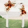 thumbnail image 5 of QccHieUs 2 Pieces Artificial Flower Swag Floral Backdrop Centerpiece Garland Welcome Sign Orange, 5 of 9