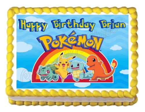 Pokemon Black White Version Edible Cake Topper Frosting 1//4 Sheet Birthday Party