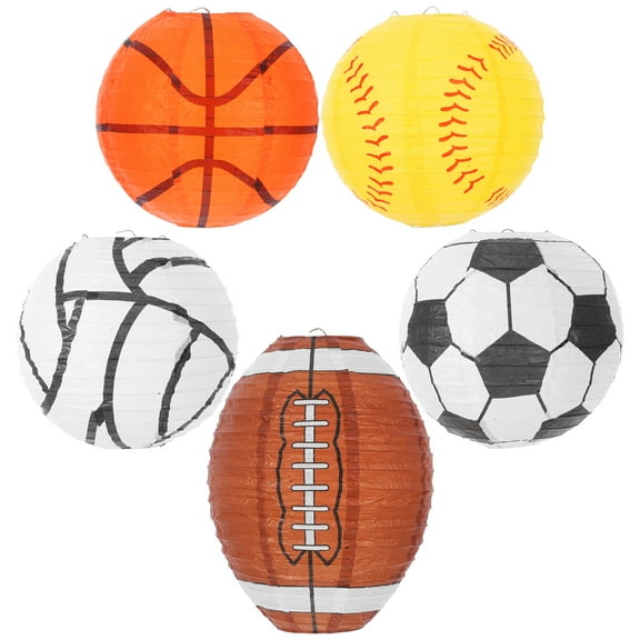 unbranded  5 Pcs Handmade Paper Lantern Basketball Decoration Football Pendant