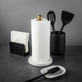 thumbnail image 2 of Thyme and Table, Paper Towel Holder with Ribbed Ceramic Base, White and Gold, 2 of 4