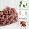 thumbnail image 3 of Valentines Day Flowers, Fake Roses Artificial Flowers with Long Stems, Silk Pink Roses Bouquet for Wedding Vase Mothers Day Flower Arrangement Home Decor (Pink), 3 of 5
