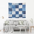 thumbnail image 2 of Yayeee Tapestry Wall Hanging for Bedroom 60" x 40" Living Room Home Wall Art Decor, Blue White and Gray Plaid Pattern, 2 of 7