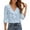 Blue, variant on Women T-Shirts V-Neck Lace Trim Ruffle Blouse Elegant Casual Fit Flowy Tunic Shirt With Chiffon Birthday Solid Color Tops