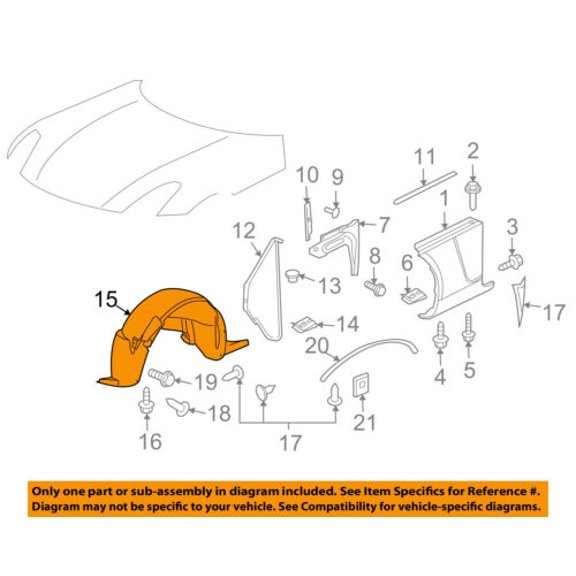 Saturn GM OEM 07-10 Sky-Front Fender Liner Splash Shield Right 25831930
