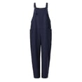 thumbnail image 4 of Pantalones con tirantes informales en general de lino para mujer, 4 of 5
