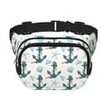 thumbnail image 1 of Disketp Anchors And Shells Riñonera de Doble Capa, Bolsa de Cintura Ajustable para Viajes, Correr y Senderismo, Riñonera Ligera para Hombre y Mujer, 1 of 9
