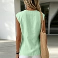 thumbnail image 6 of Aboser Twist Front Wrap Vest Tops for Women Dressy Casual Sleeveless Shirts Summer Cotton and Linen Vests Solid V Neck Blouses for Work Office, 6 of 7