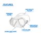 thumbnail image 5 of Reef Tourer Máscara de Snorkel X-Plore para Adultos, de Dos Ventanas, Color Blanco, 5 of 5