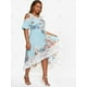 thumbnail image 3 of Vestido Midi de Encaje con Estampado Floral en Talla Extra Rosegal  Vestidos Estampados Tallas Grandes, 3 of 5