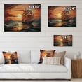 thumbnail image 4 of Designart "Sailing Towards Fluid Horizons II" Sailing Boat Print on Natural Pine Wood, 4 of 5