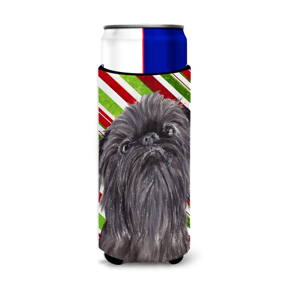 Carolines Treasures SC9615MUK Brussels Griffon Candy Cane Christmas Ultra Hugger for slim cans Slim Can multicolor