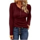 thumbnail image 2 of Neewe Womens Crew Neck Long Sleeve Buttons Tops Fall Tshirts Tee Basic 2026 Blouse Loose Fit Tops Daily, 2 of 4