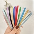 thumbnail image 4 of 50 diademas finas de satén de metal, diademas cubiertas de tela, diademas de cinta para manualidades, cintas para la cabeza coloridas, estrechas y lisas para niñas y mujeres, 4 of 5