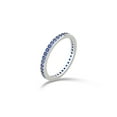 thumbnail image 3 of Arista Created Blue Sapphire Eternity Fashion Women's Wedding Band in Silver Overlay Brass, 3 of 3