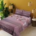 thumbnail image 3 of Ambesonne Japanese Fitted & Top Sheet Set with Shams, Cherry Tree Branch, Pink and Pale Pink, 3 of 5