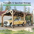 thumbnail image 5 of Jocisland 10x20 FT Solid Wood Gazebo with Metal Hardtop, Large Outdoor Pavilion with Sloped Roof, 5 of 9