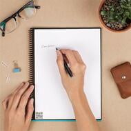 Rocketbook Core Smart Reusable Spiral Notebook, Executive Size Eco-Friendly Notebook, 6x8.8, Includes 1 Pen and Microfiber Cloth, Grey