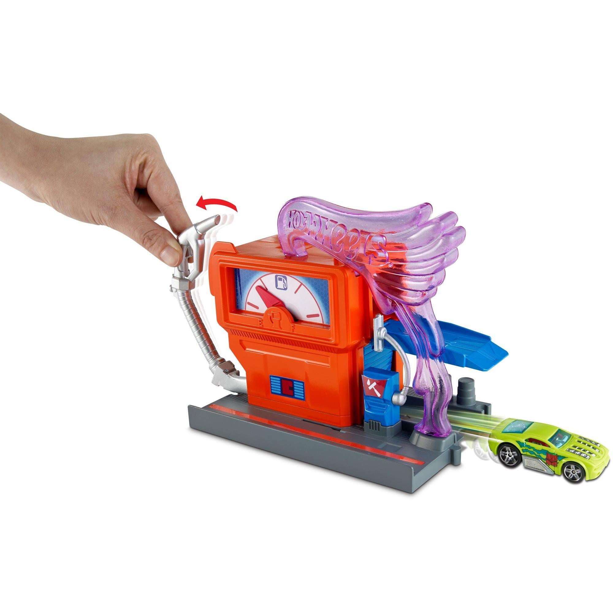 Hot Wheels Downtown Super Fuel Stop Vehiculo Playset 